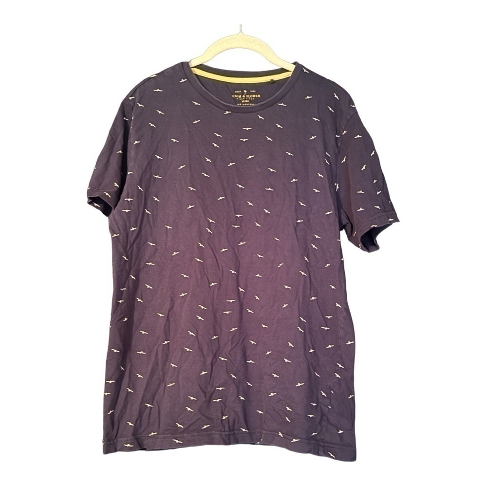 Denim &  Flower Gently Worn Ricky Singh Blue Tee Size Medium shirt Men